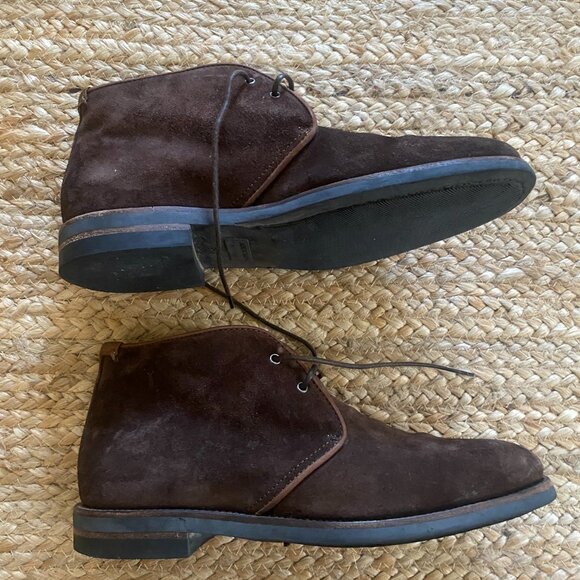 Aquatalia Carlos Men's  Chukka Ankle Boots Brown Suede Weatherproof Sz 8.5 $500! - Picture 4 of 7